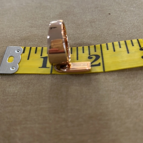 Rose Gold over Sterling Silver polished Initial J Band Ring - Picture 6 of 7